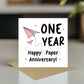 Funny Paper Anniversary Card For Husband 1st Anniversary Card