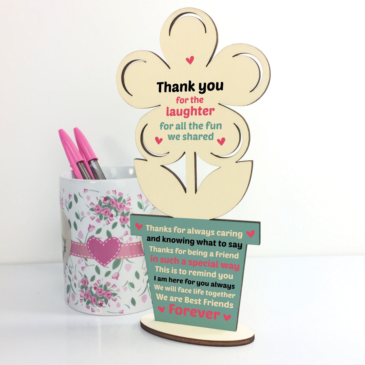 Best Friend Wooden Flower Gift For Friend Friendship Plaque Gift