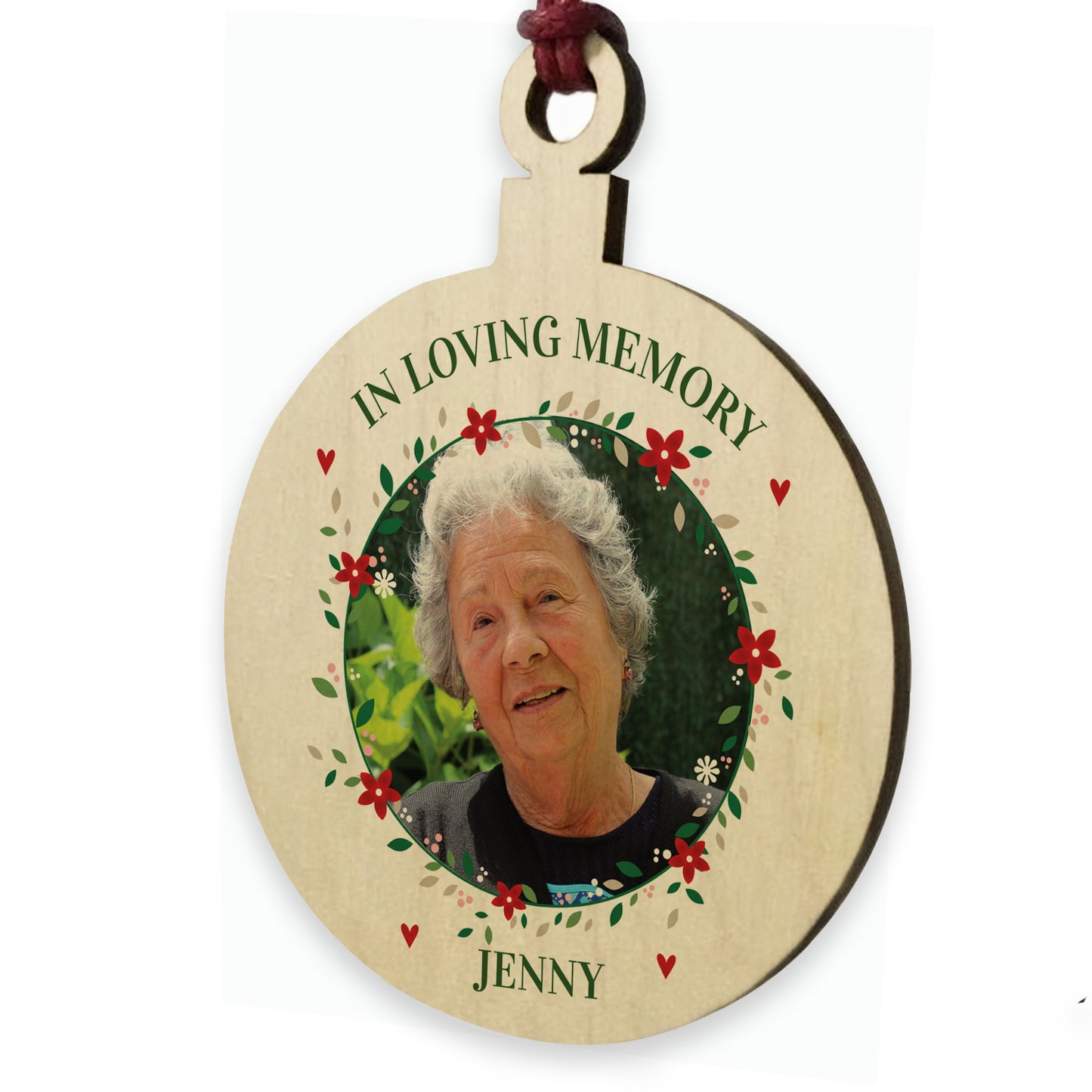 Personalised In Loving Memory Christmas Bauble Tree Decoration