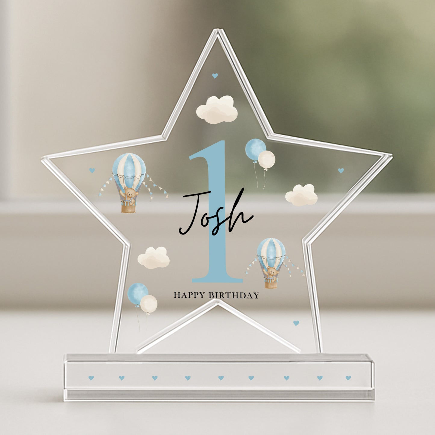 Personalised 1st Birthday Gift For Baby Boy Acrylic Star Plaque