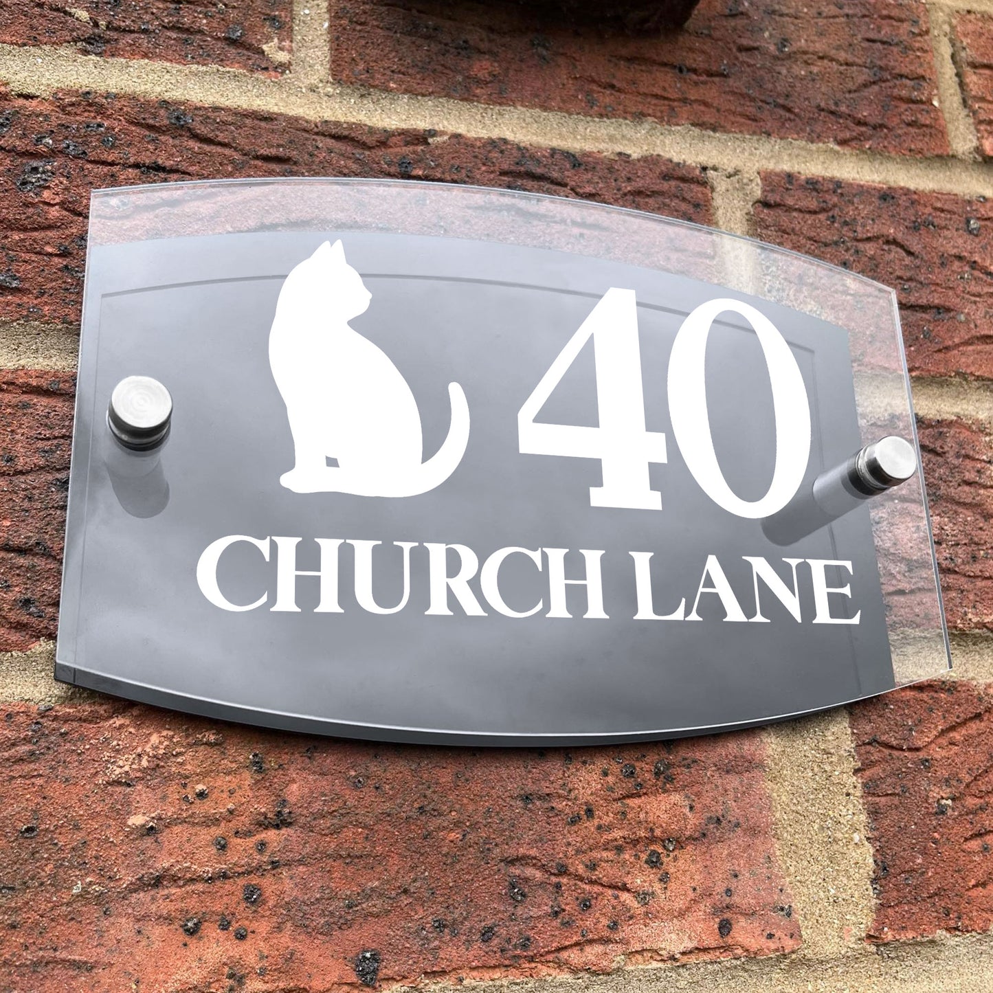 Cat Theme House Sign Plaque Door Number 1 - 9999 Personalised