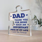 Thank You Gift For Dad Birthday Christmas Important Piece
