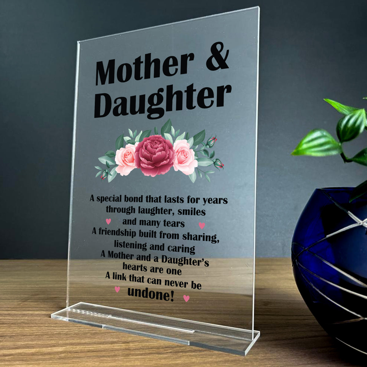 Mother and Daughter Acrylic Plaque Mum Gift From Daughter
