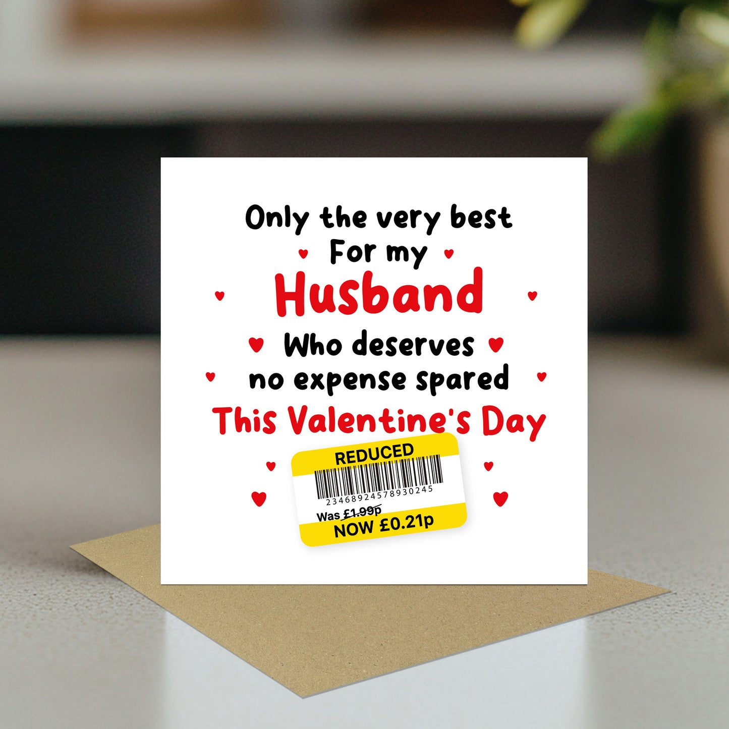 Funny Valentines Day Card For Husband Reduced Sticker Cheap Card