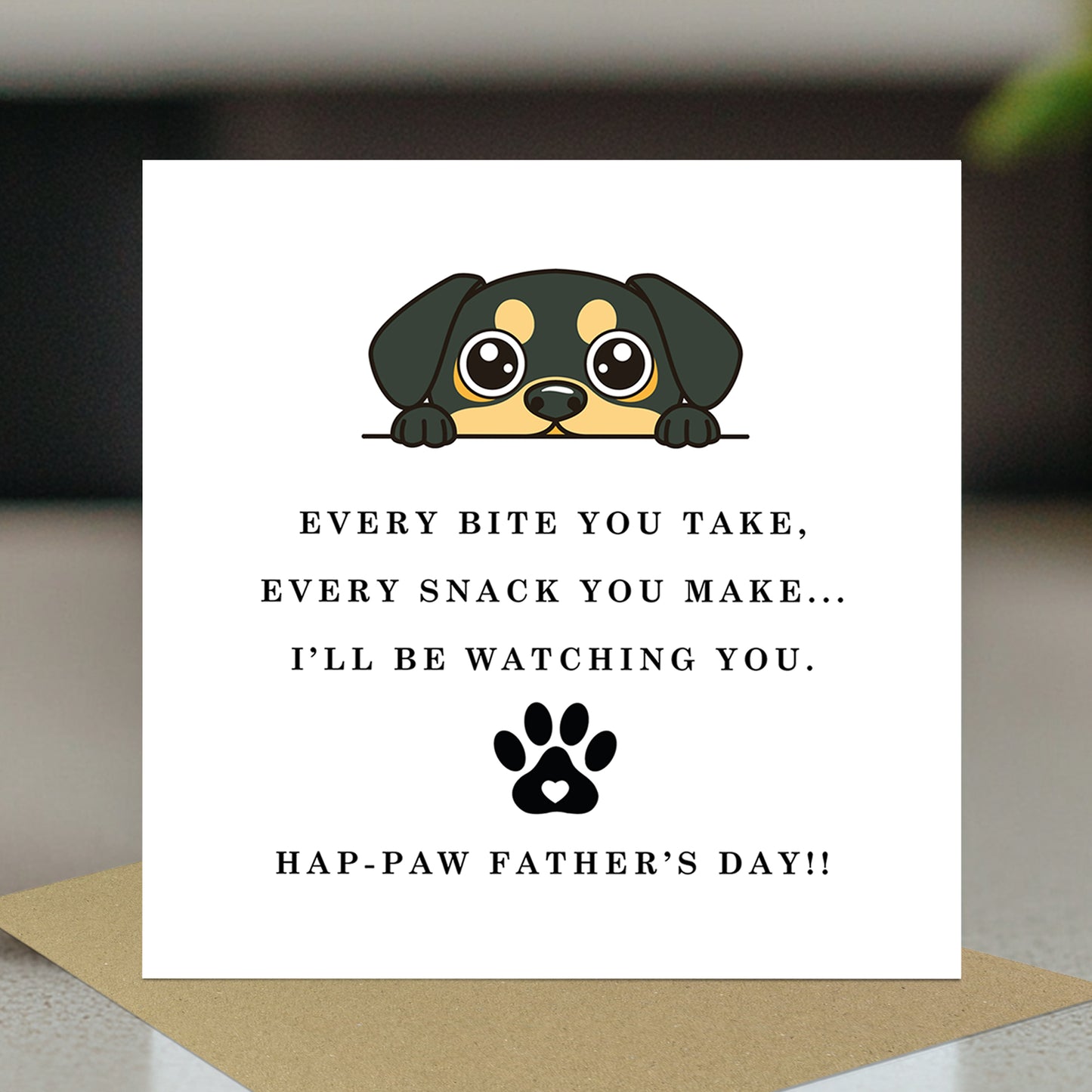 Funny Fathers Day Card From Dog Hap-paw Fathers Day Card Joke