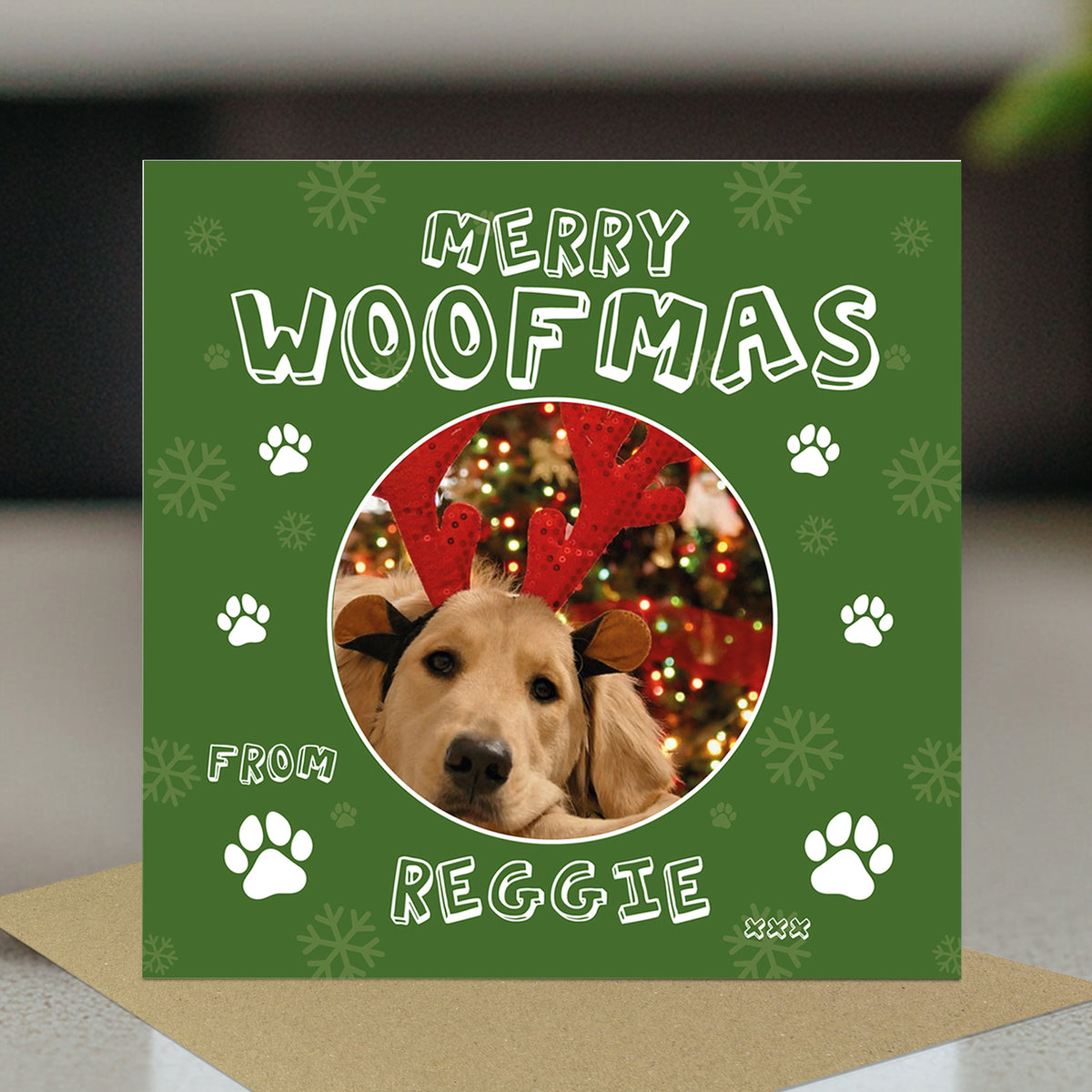 Christmas Card From Dog Puppy MERRY WOOFMAS Card For Mum Dad