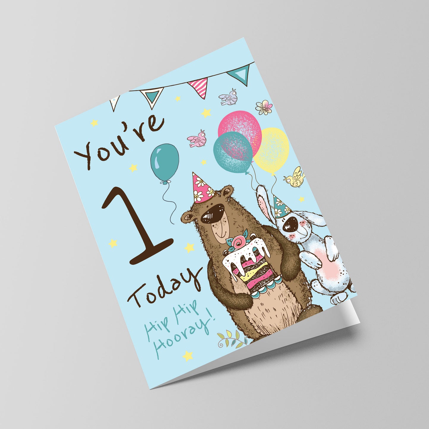 Youre 1 Today Birthday Card First Birthday Card For Grandson Son