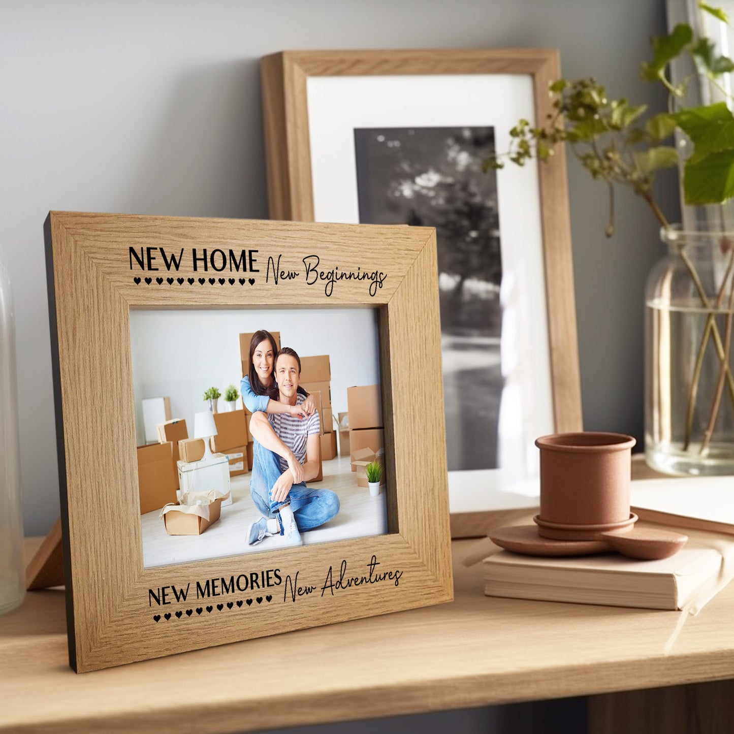 NEW HOME New Beginnings Gift For NEW HOME Oak Photo Frame