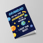 Fathers Day Card Space Theme Card Best Grandad In The World Card