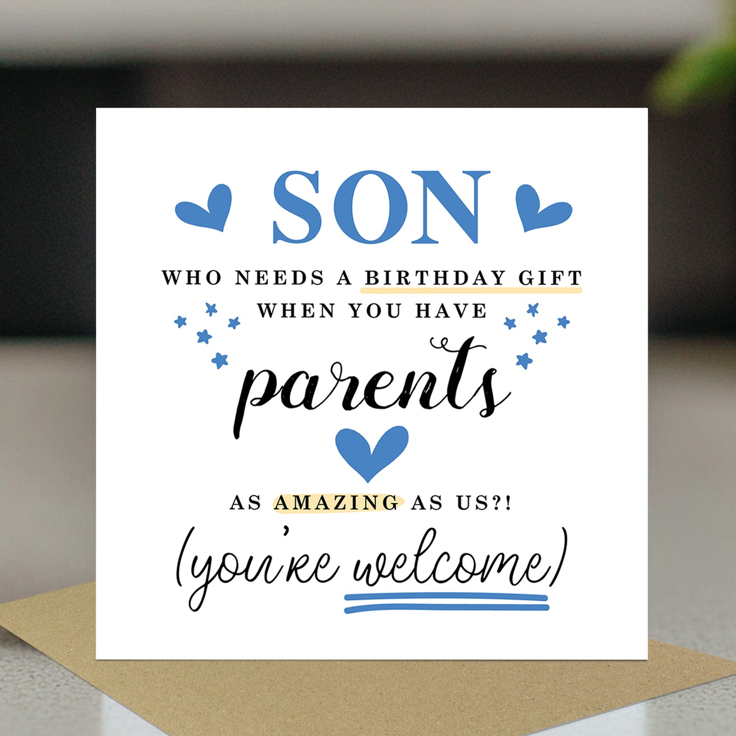 Birthday Card For Son Funny Son Card From Mum and Dad Hilarious