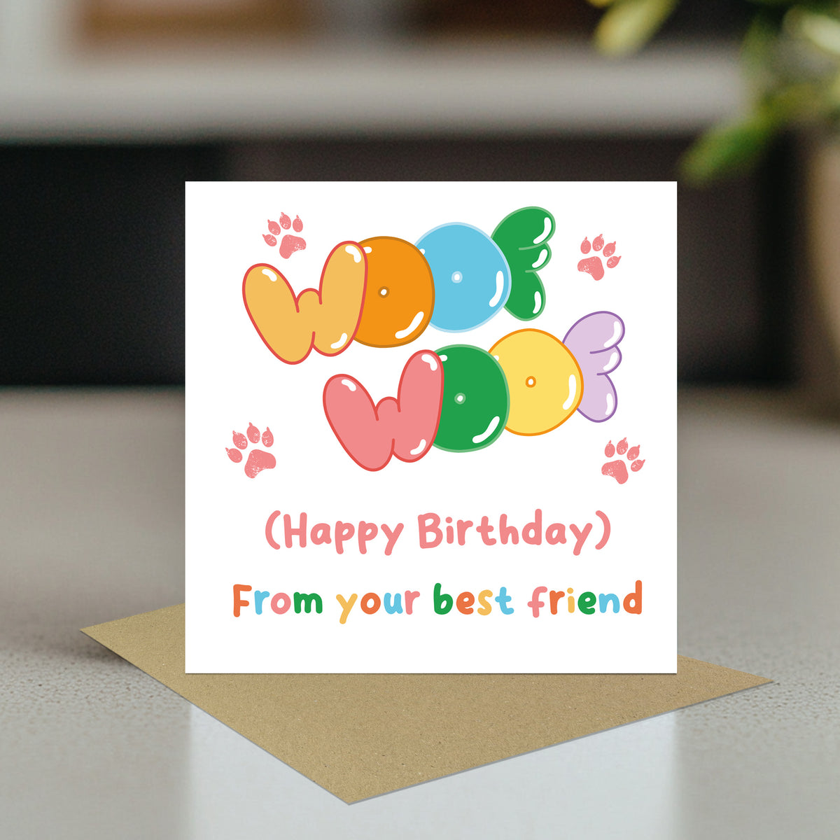 Funny Birthday Card From The Dog Woof Woof Happy Birthday Card