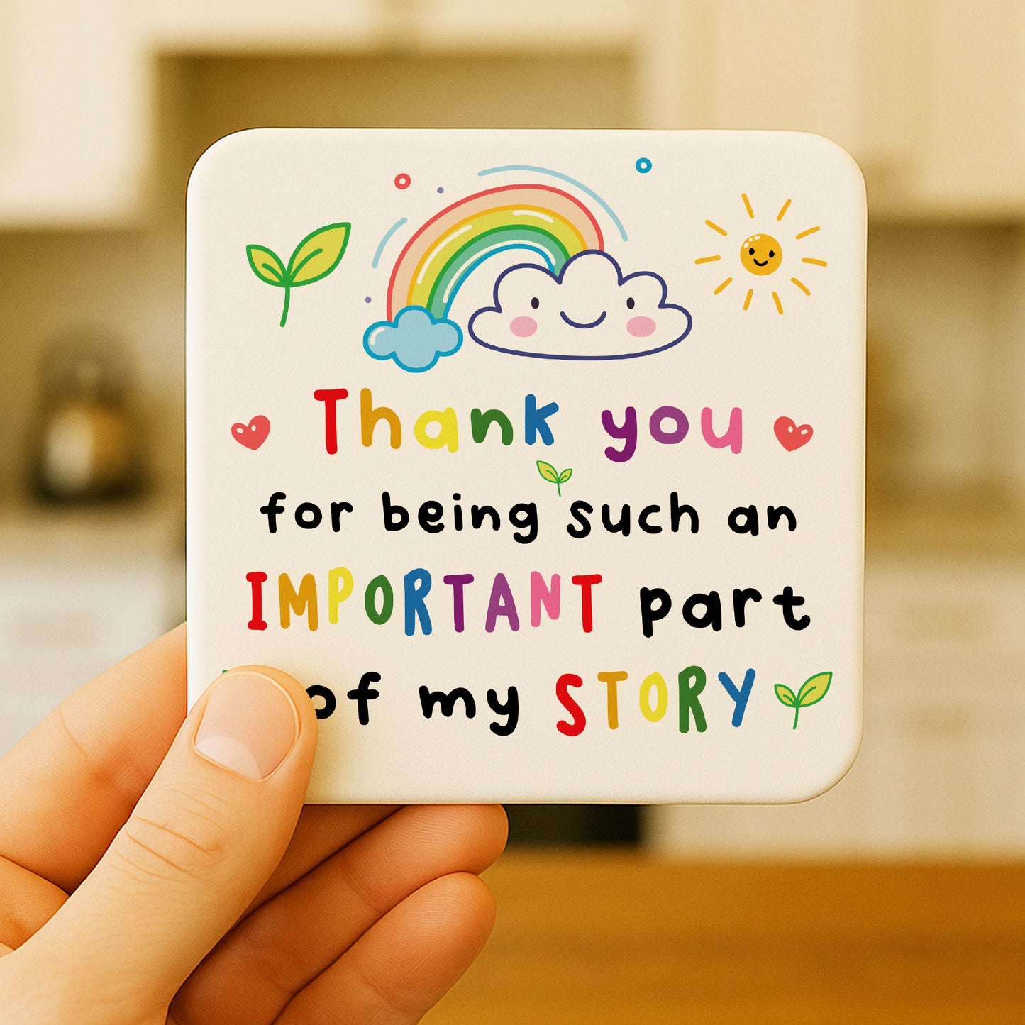 Thank You Gift Teacher Coaster Important Part Of My Story