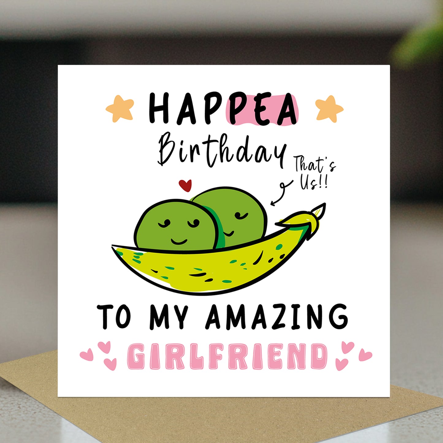 Funny Happy Birthday Card For Girlfriend With Kraft Envelope