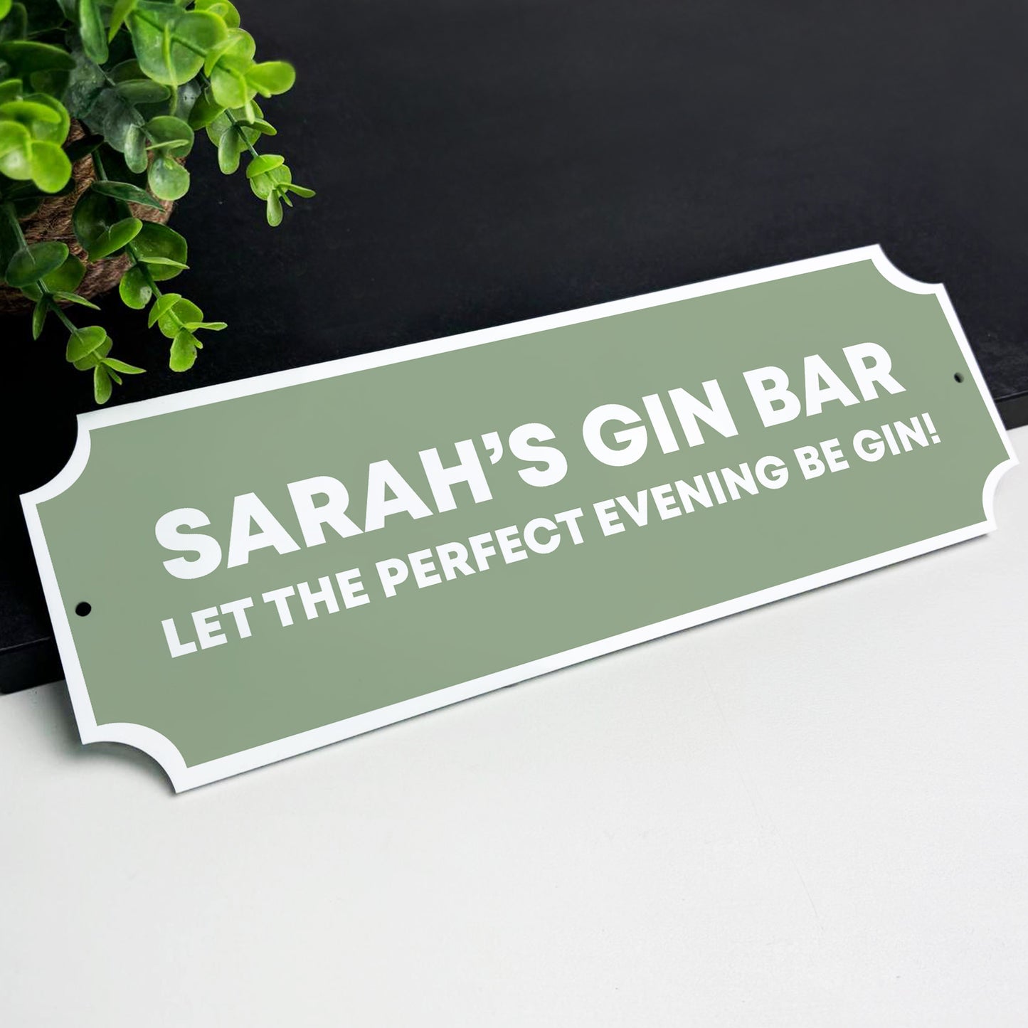 Personalised Gin Bar Sign For Home Bar Funny The Evening Be Gin