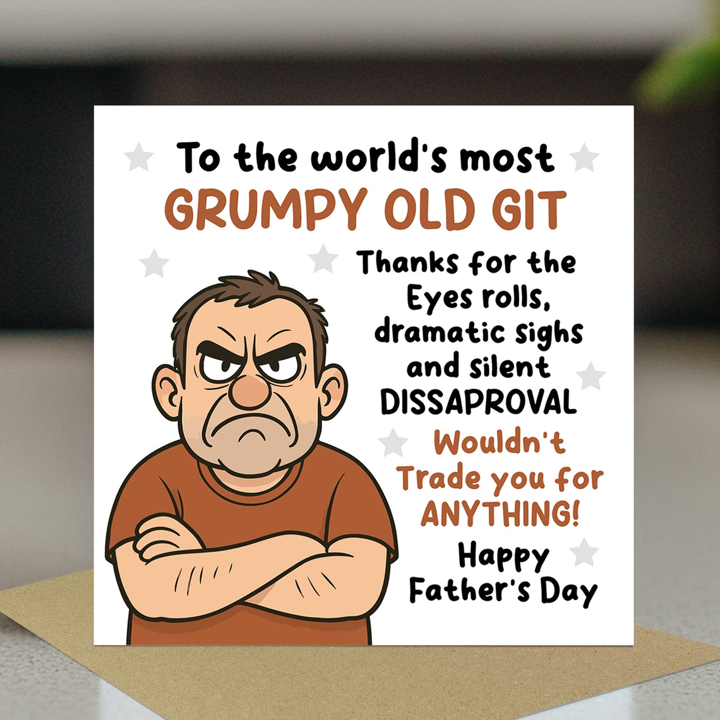 Novelty Father's Day Card For Dad Grumpy Old Git Funny Card