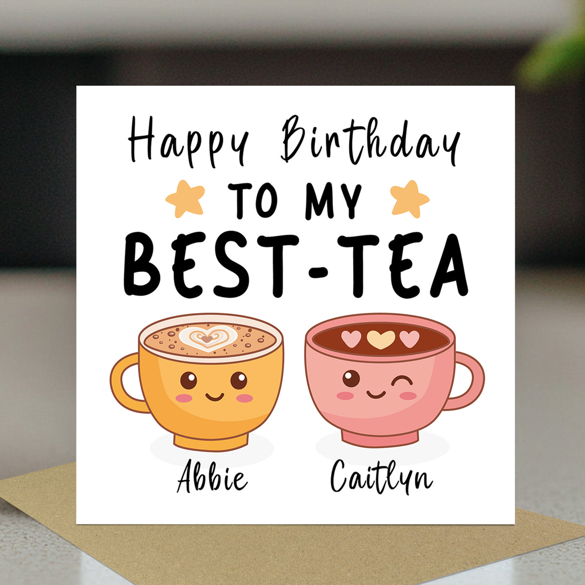Funny Happy Birthday Card For Best Friend With Kraft Envelope