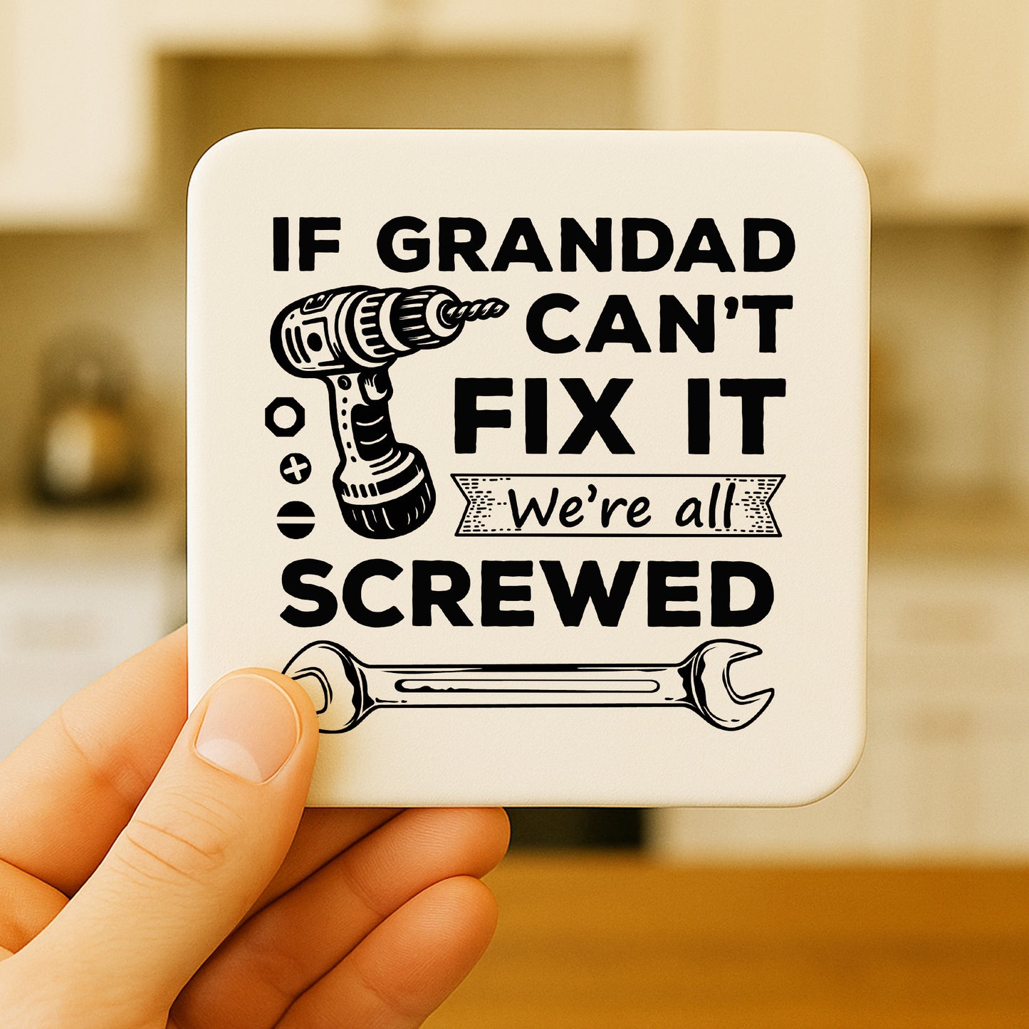Funny Grandad Gift Grandad Coaster Grandad Cant Fix It Gift