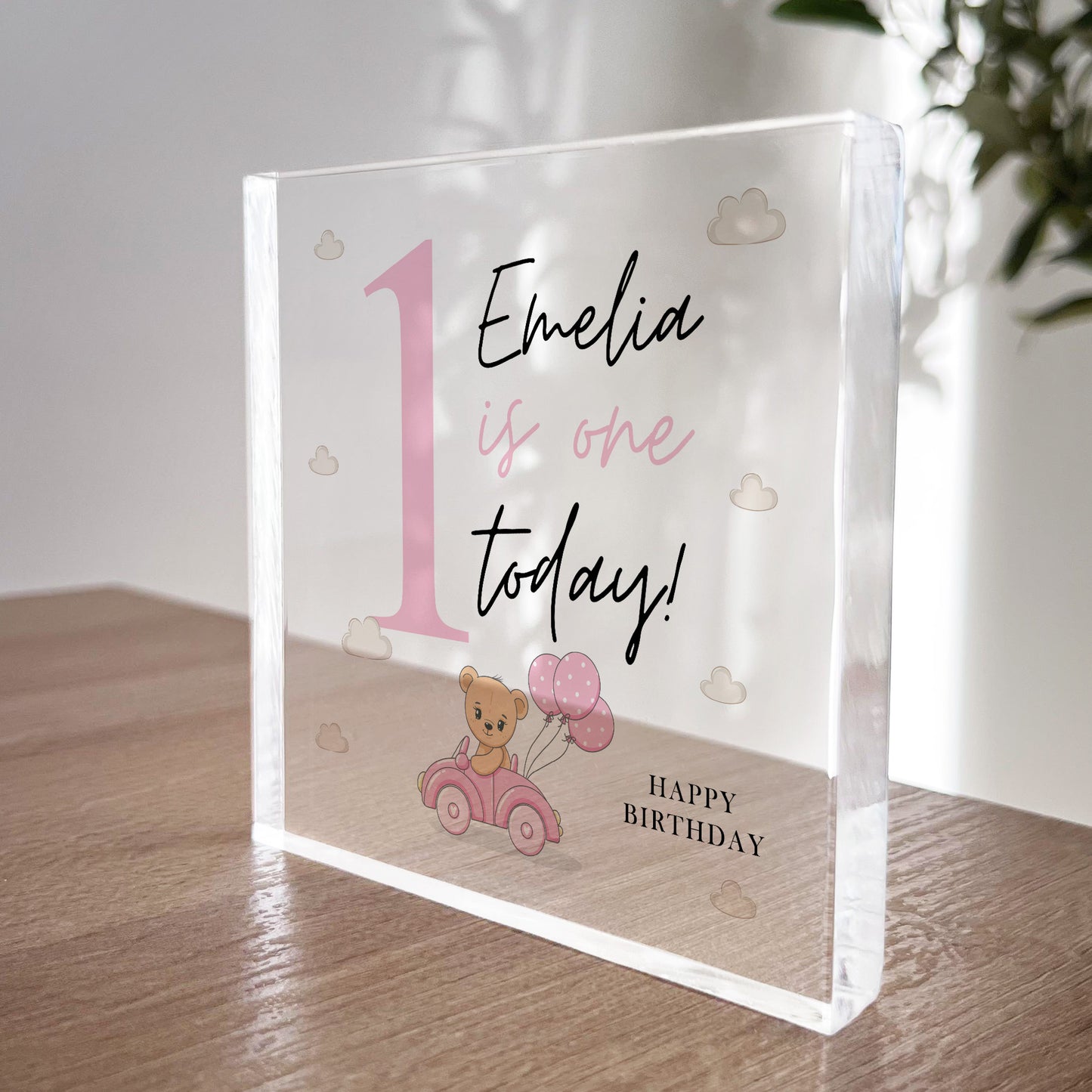 1st Birthday Gift For Baby Girl ONE TODAY Personalised Plaque