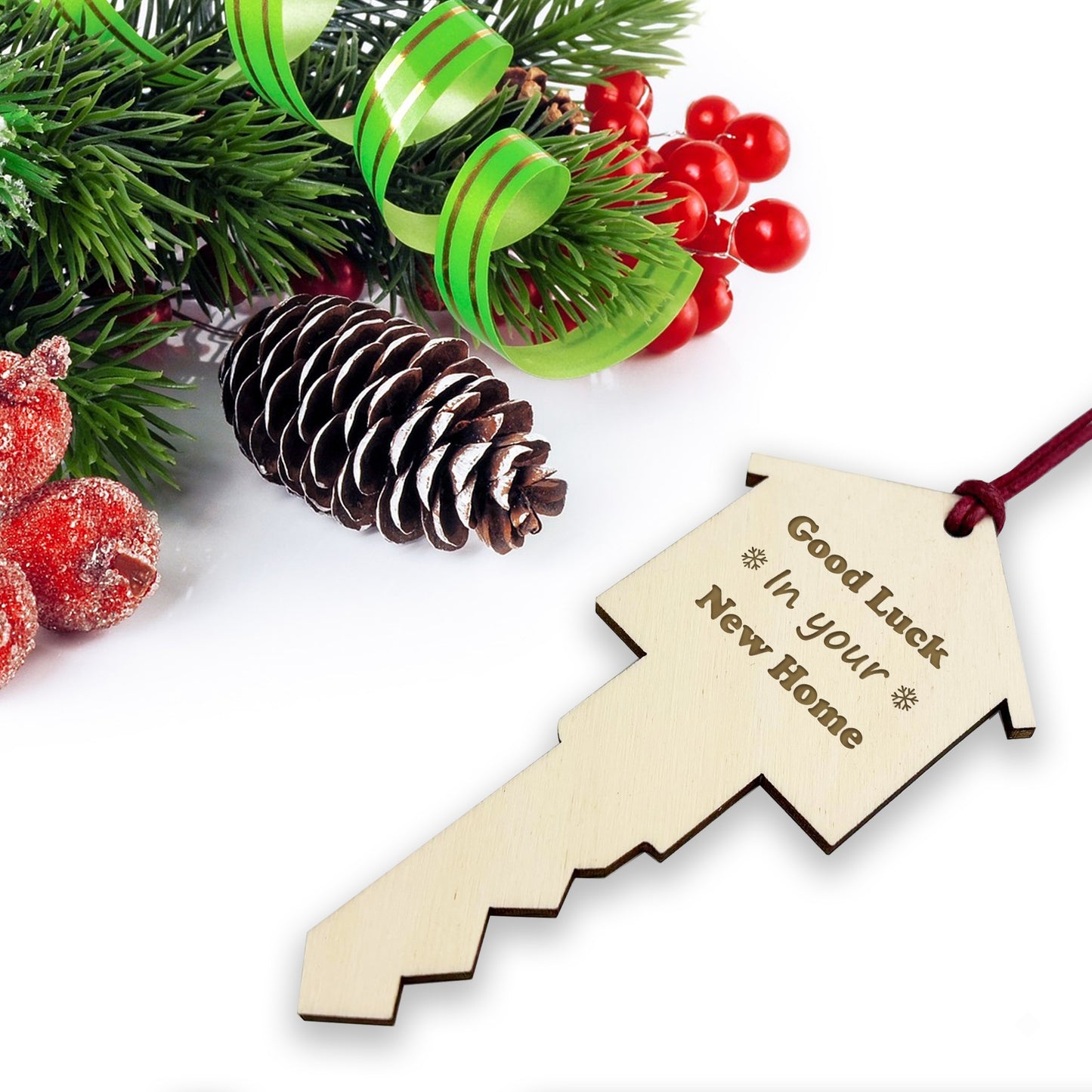 New Home Good Luck Gifts For Couples Friends Fmaily Wood Bauble