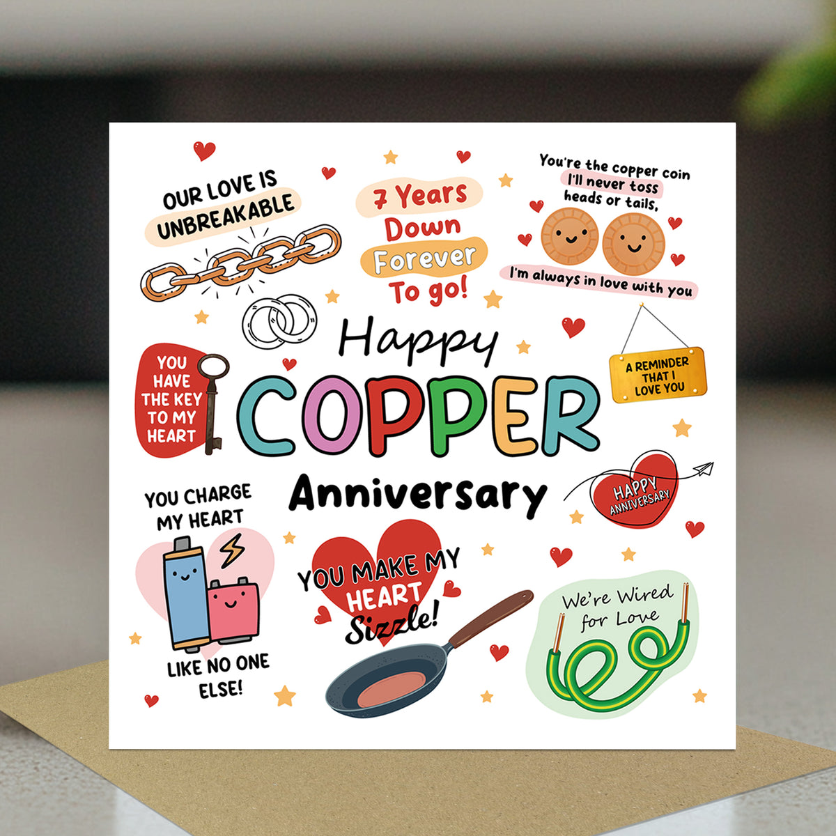 Funny 7th Anniversary Card Copper Anniversary Cards For Husband