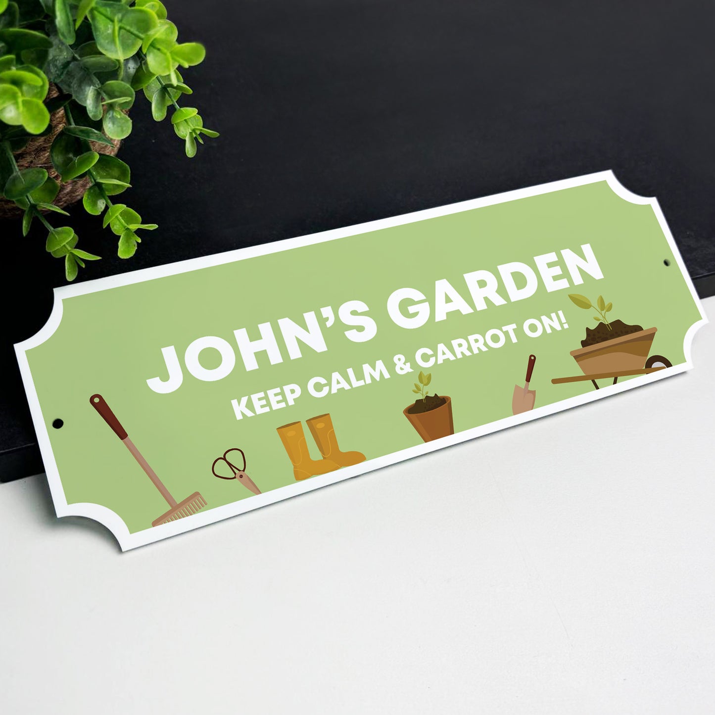 Garden Sign Personalised Home Decor Plaque For Garden 300x100mm