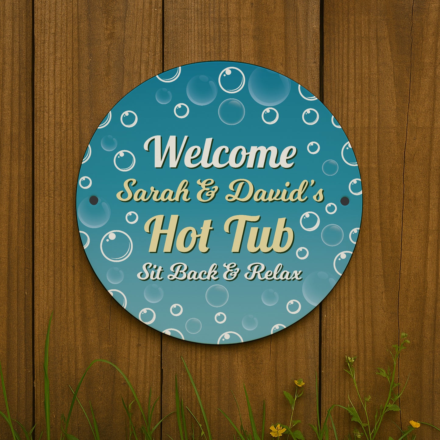 Personalised Hot Tub Sign For Outdoor Wall Mounted Sign