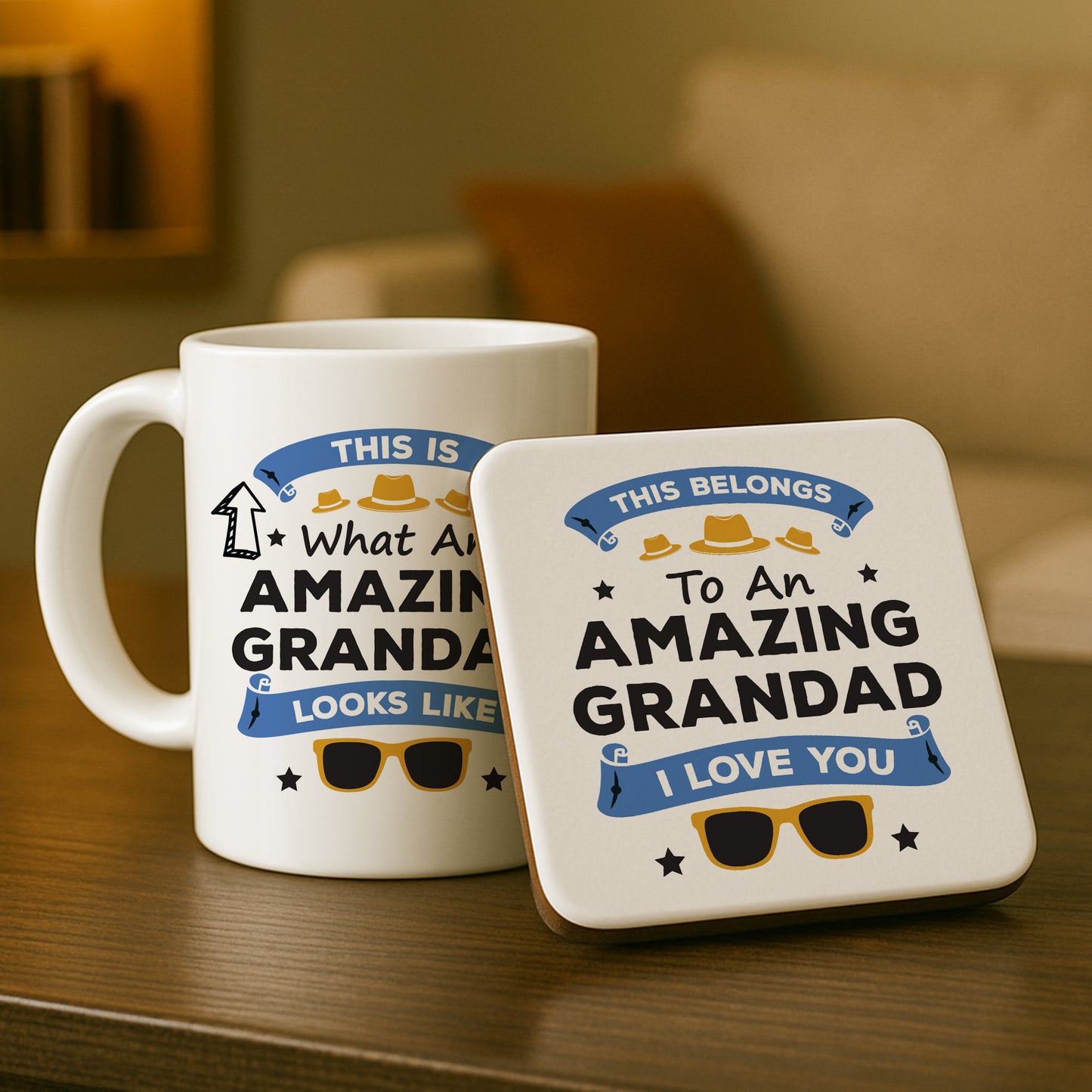 Amazing Grandad Mug and Coaster Set Gift For Fathers Day