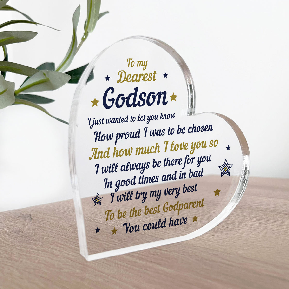 Handmade Godson Gift Acrylic Plaque Godson Birthday Gift
