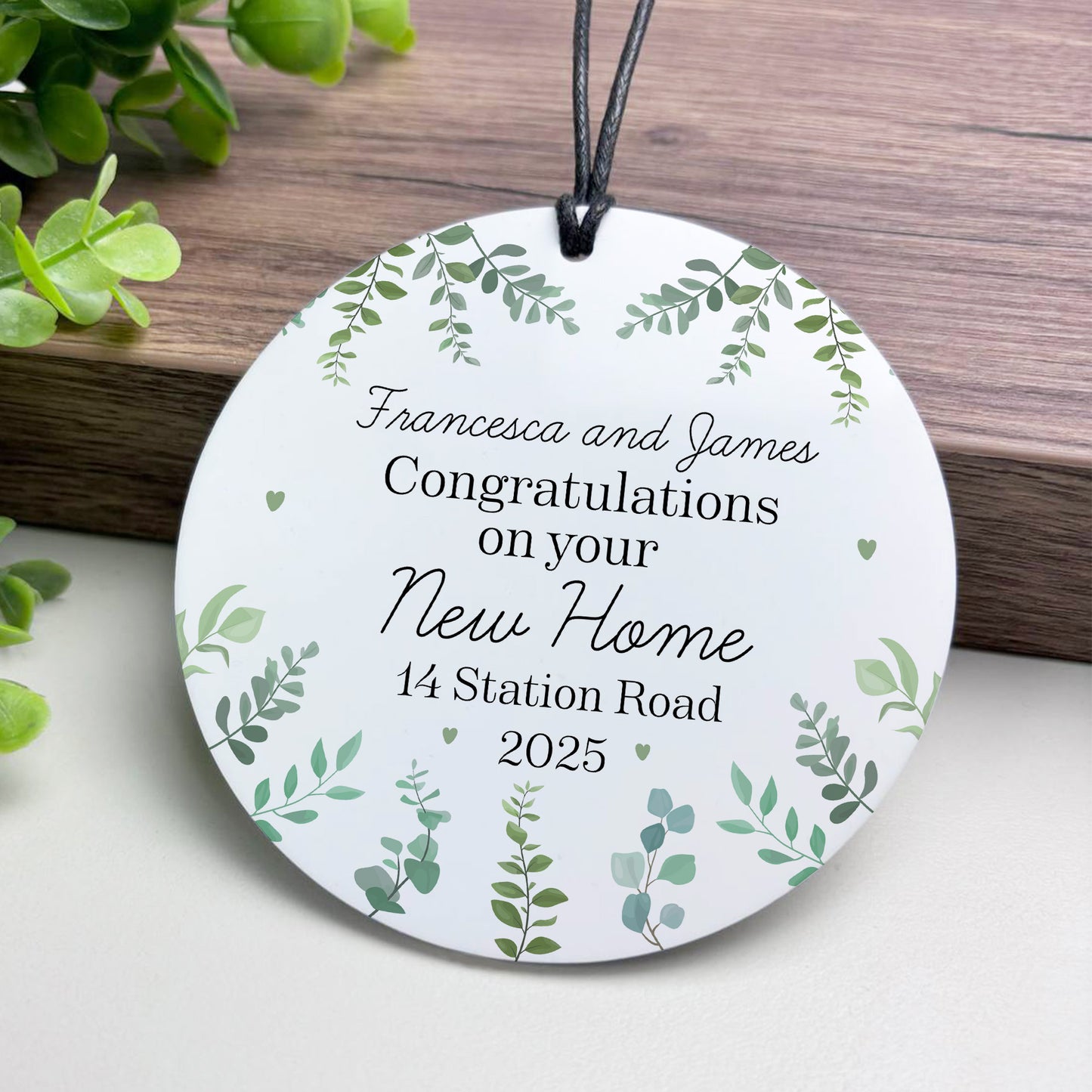 Congratulations New Home Gift Personalised Hanging Plaque