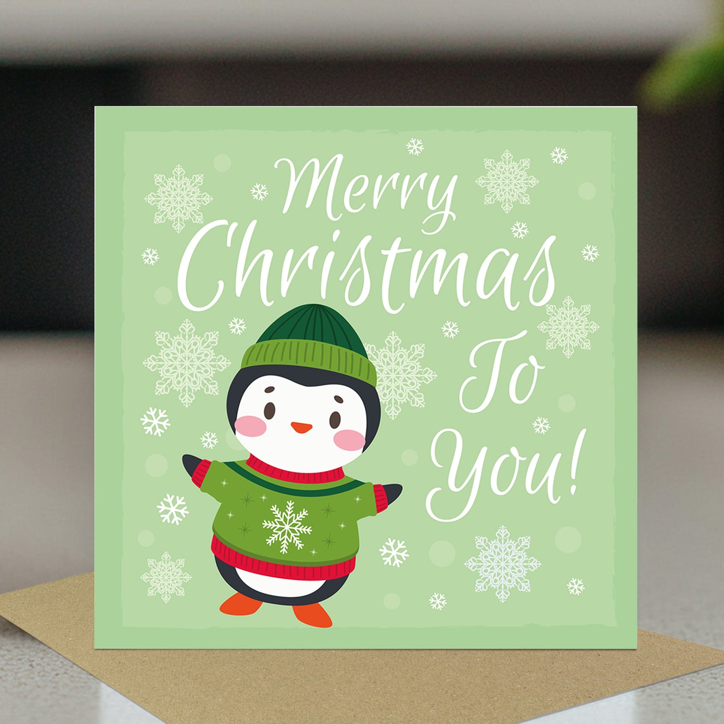 Christmas Card For Children Teacher Cute Penguin Design Xmas