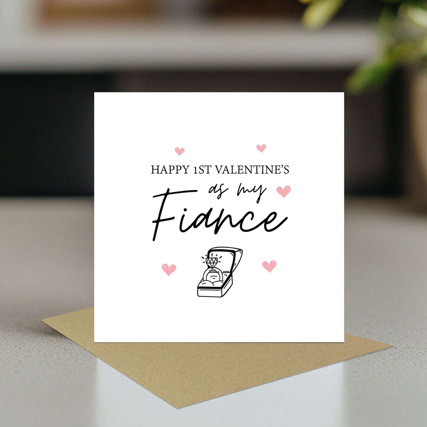 1st Valentines As My Fiance Card Fiance Valentines Card