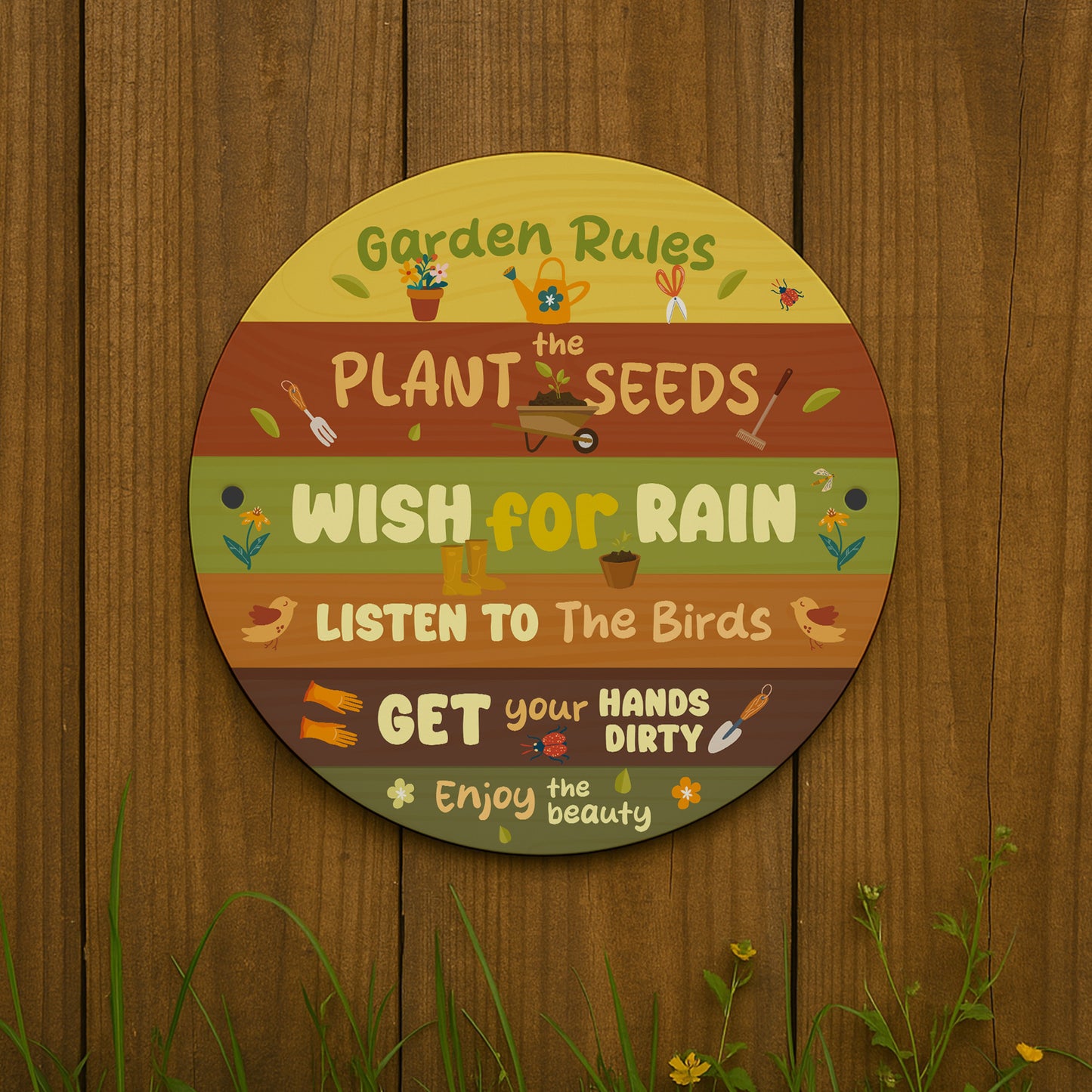 Funny Garden Sign Round Garden Sign For Outside Garden Rules