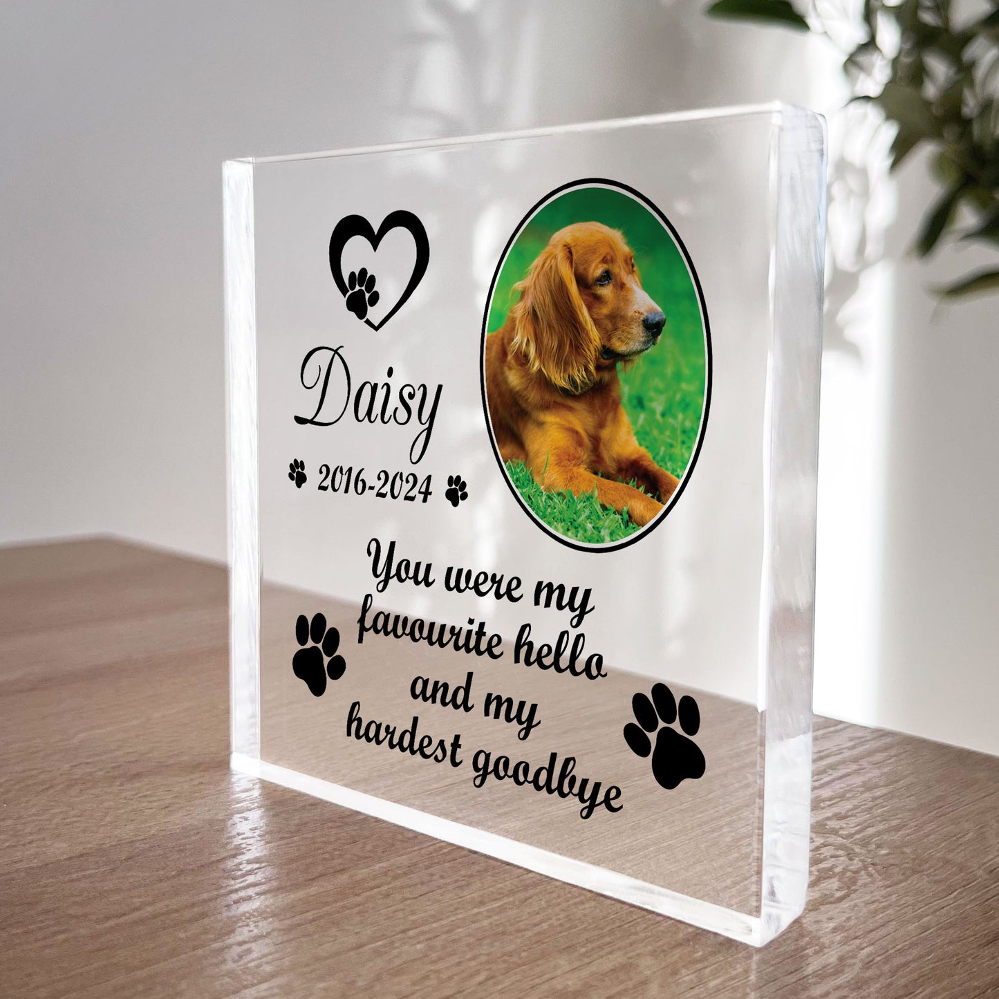 Personalised Pet Memorial Plaque Photo Dog Cat Memorial Sign