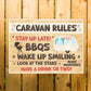 CARAVAN RULES SIGN For Caravan Door Plaque Caravan Sign For Home