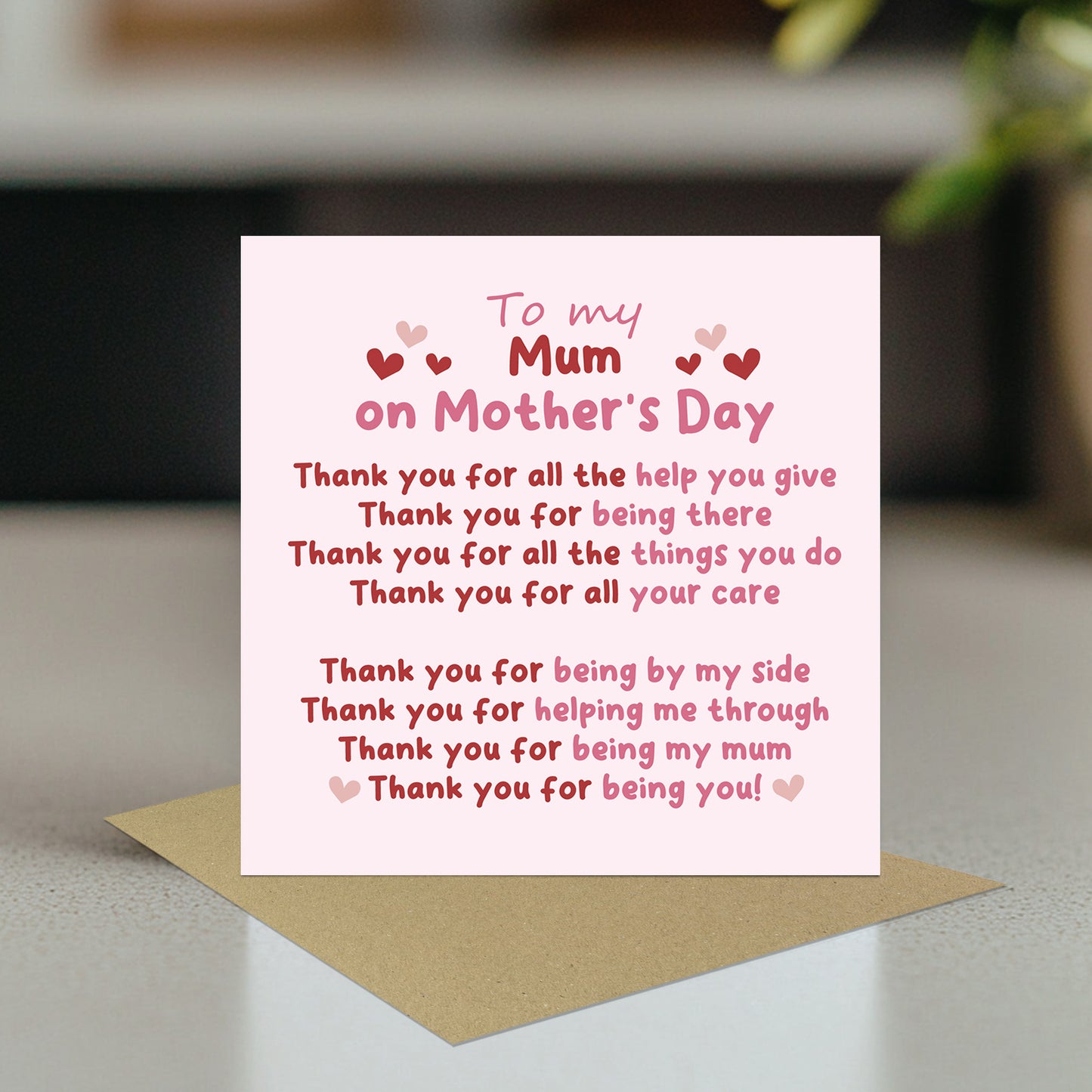 Thank You Card For Mum For Mothers Day, Thank You For Being You