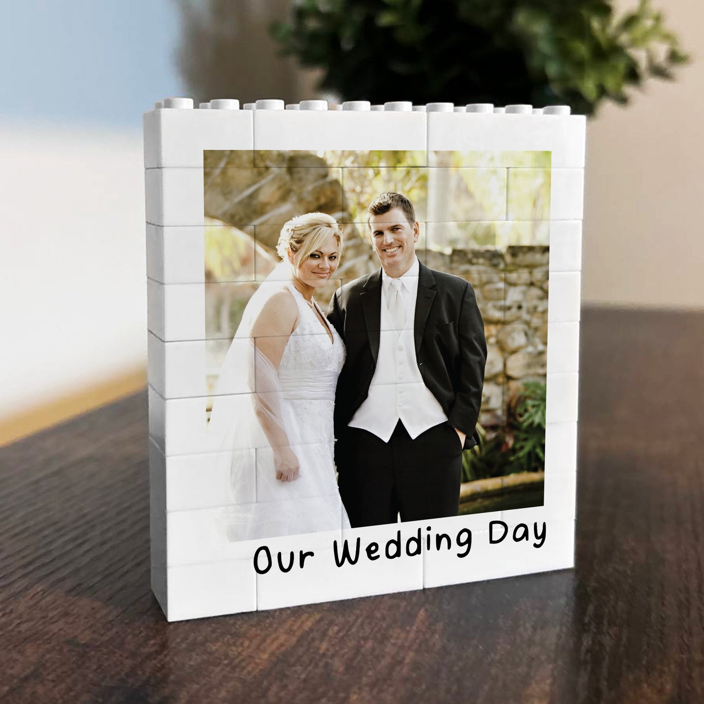Personalised Our Wedding Day Gift Photo Building Block Mr & Mrs