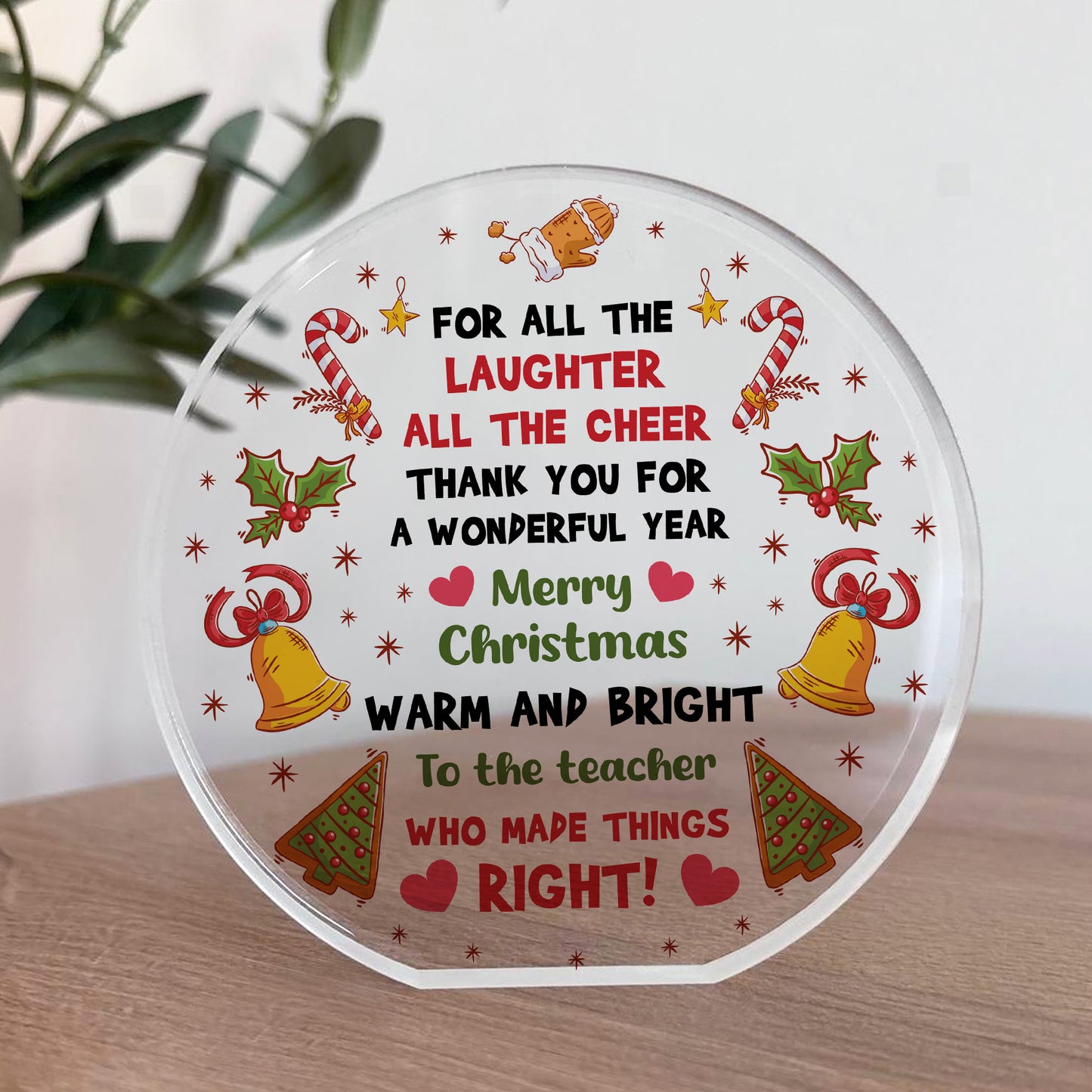 Christmas Gift For Teacher Acrylic Plaque Teaching Assistant