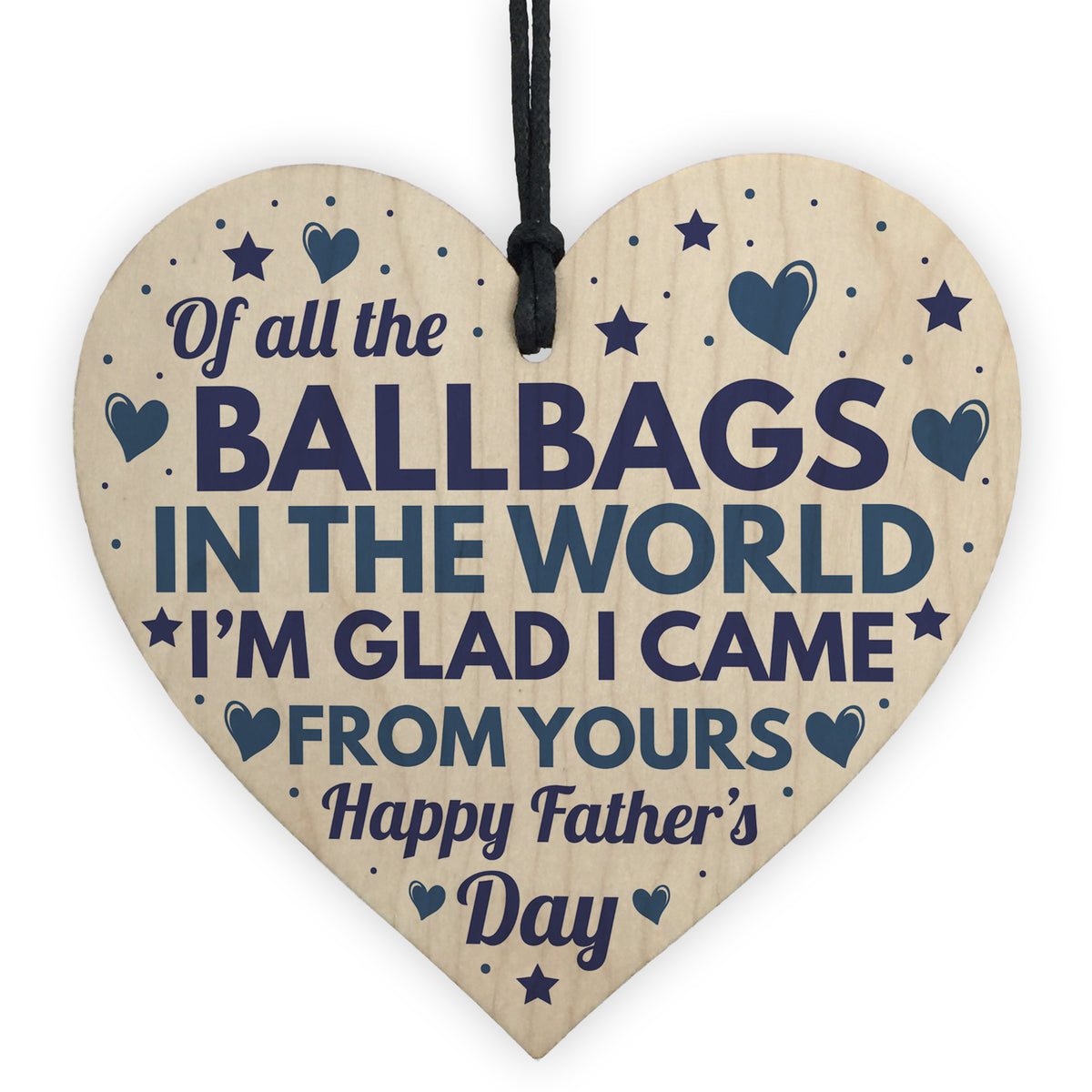 Funny Fathers Day Card and Wooden Heart Novelty Fathers Day Joke