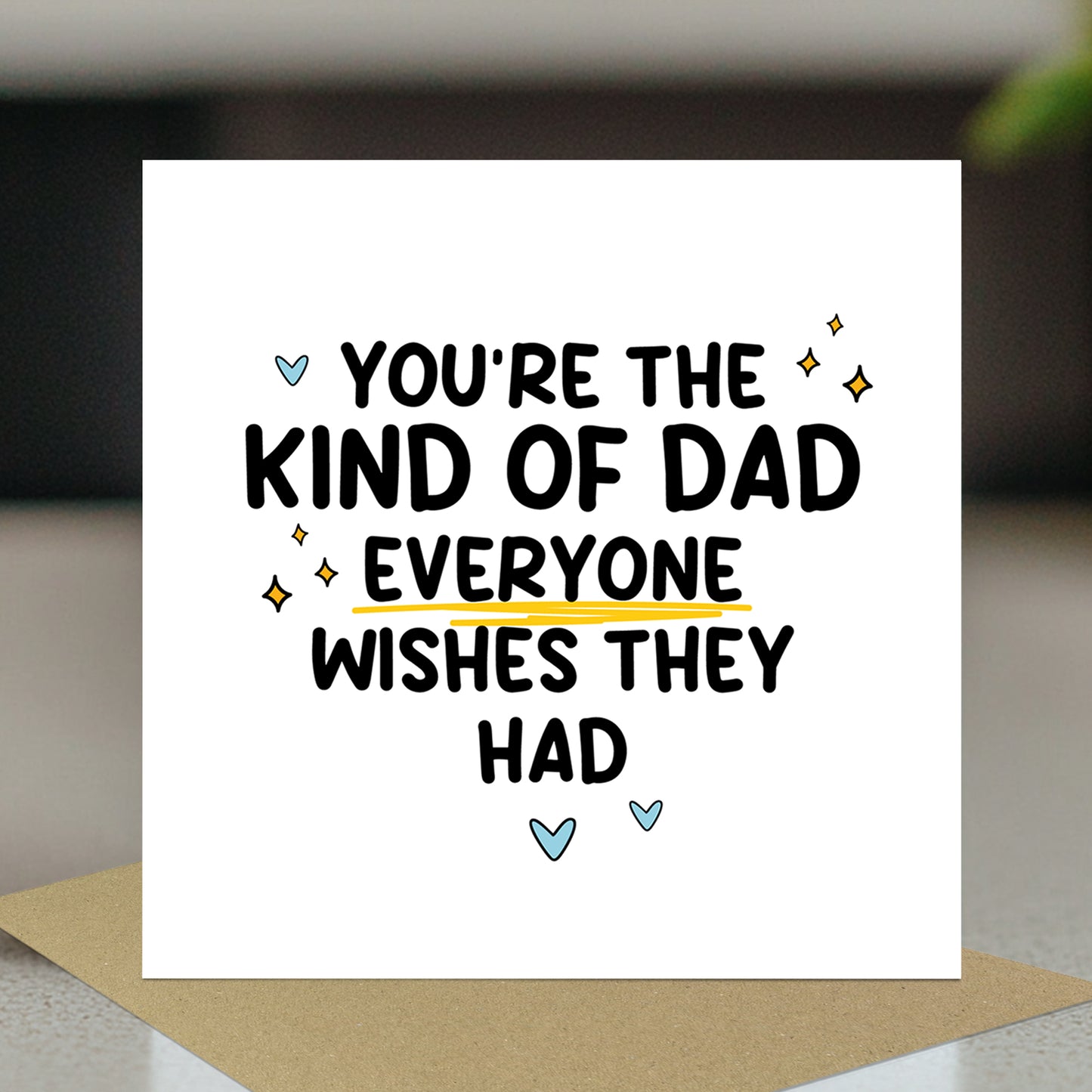 Cute Card For Dad For Birthday Fathers Day With Envelope
