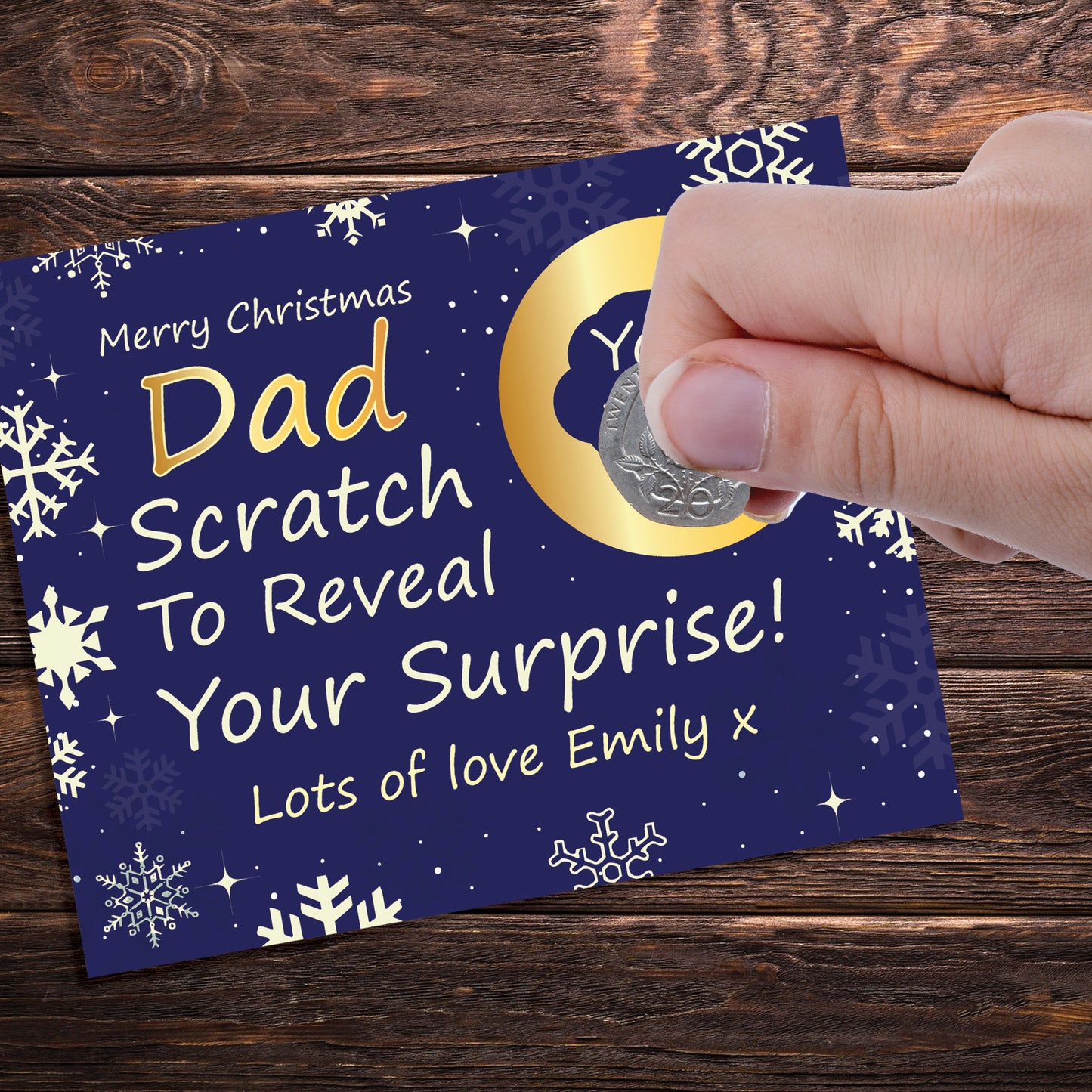 Personalised Dad Christmas Scratch Reveal Card Surprise Gifts