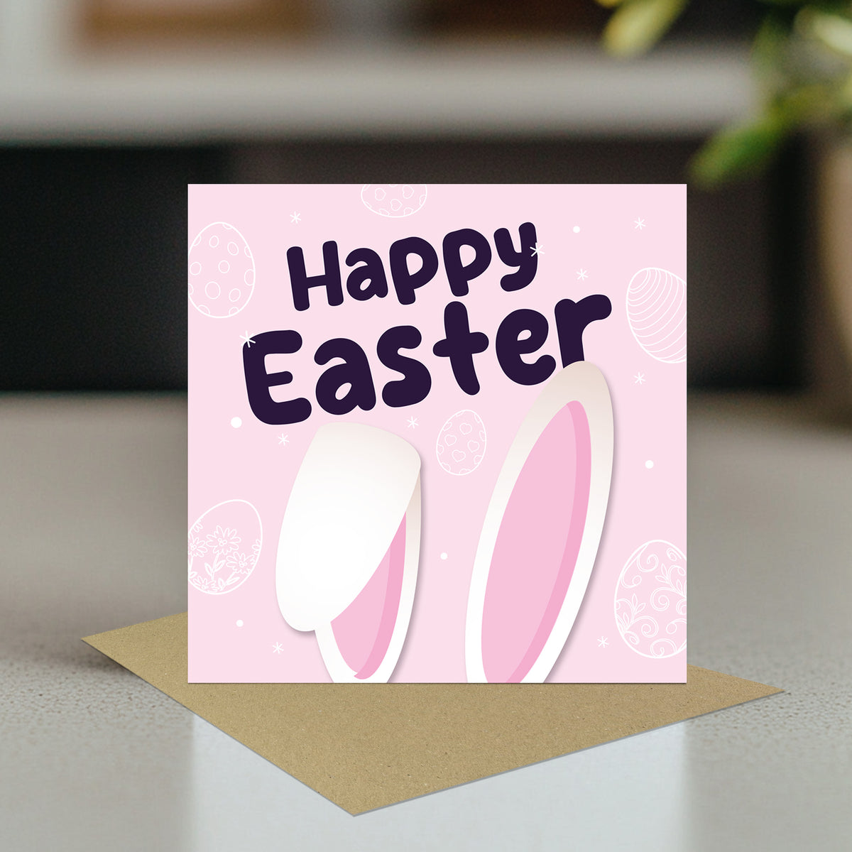 Happy Easter Card, Bunny Ears Easter Card, Card For Easter