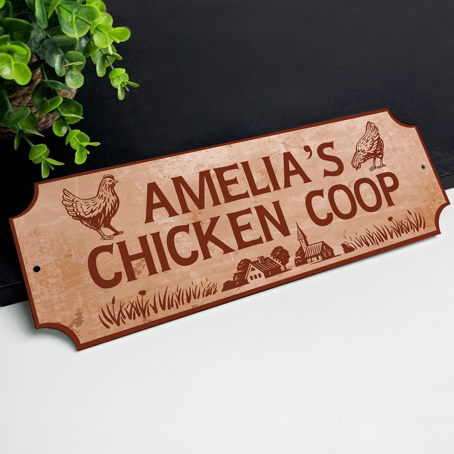 Personalised Chicken Coop Farm Sign For Outside Hen House Plaque