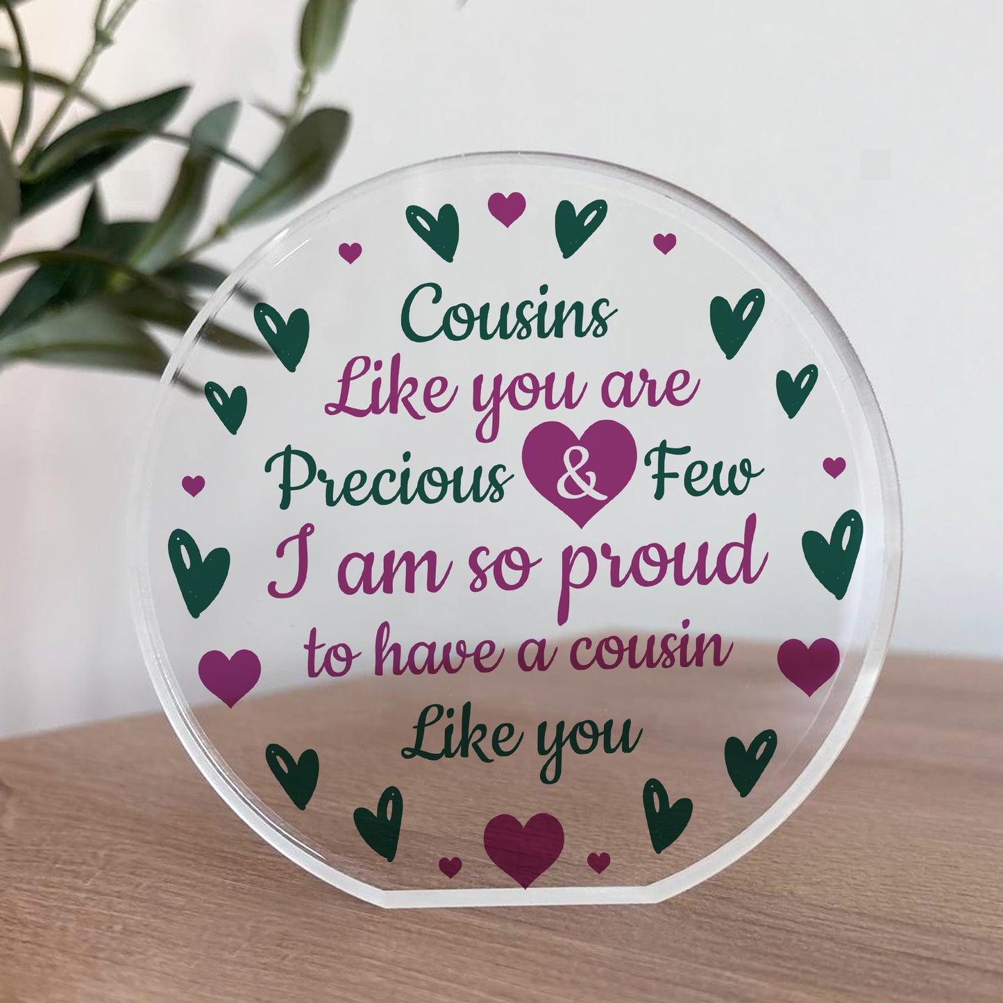 Gift For Cousin Birthday Christmas Acrylic Plaque Cousin Gifts