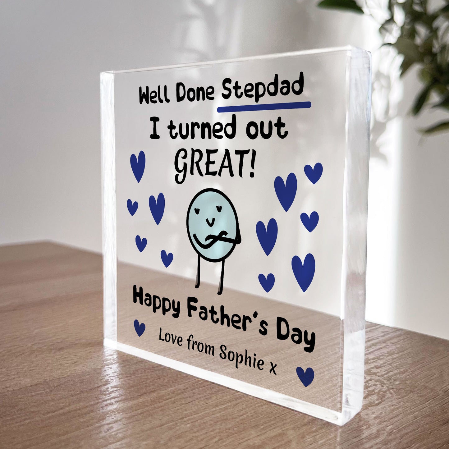 FUNNY JOKE Gift For Stepdad For Fathers Day Personalised Block