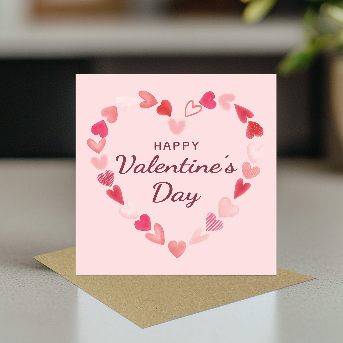 Valentines Card For Her 14x14 Card With Kraft Envelope Wife