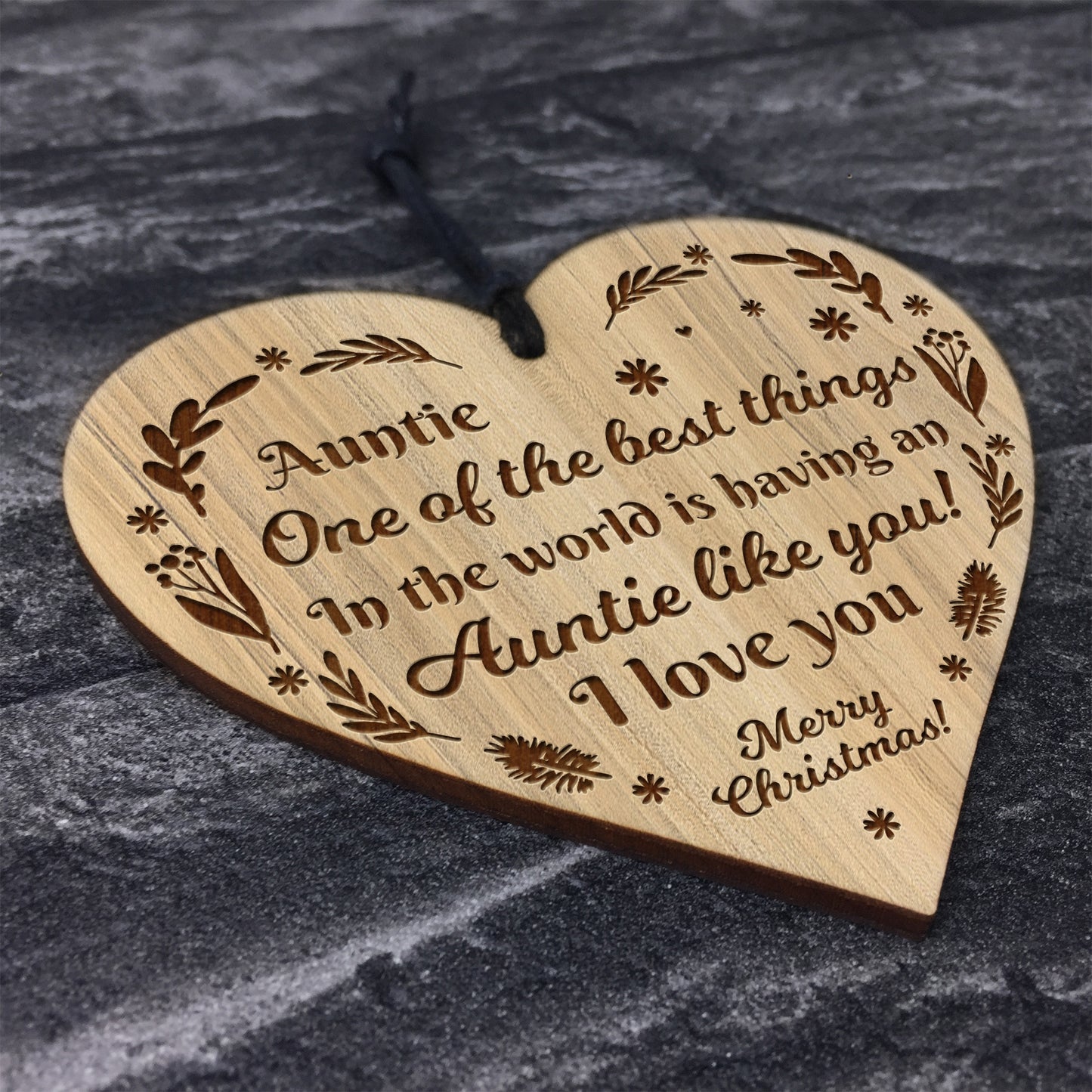 Christmas Gift For Auntie Thank You Heart Hanging Decoration