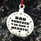 Dad Memorial Hanging Engraved Plaque Bauble Gift Graveside Decor