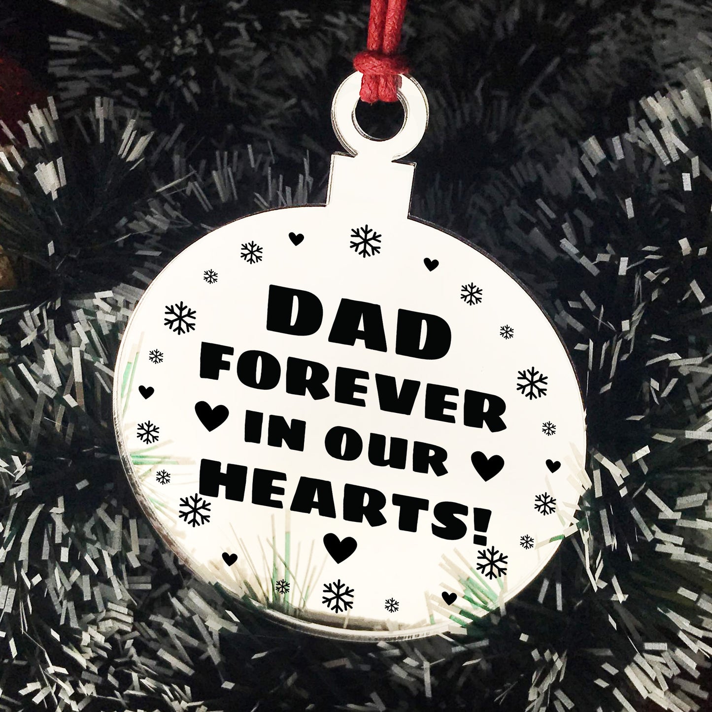 Dad Memorial Hanging Engraved Plaque Bauble Gift Graveside Decor