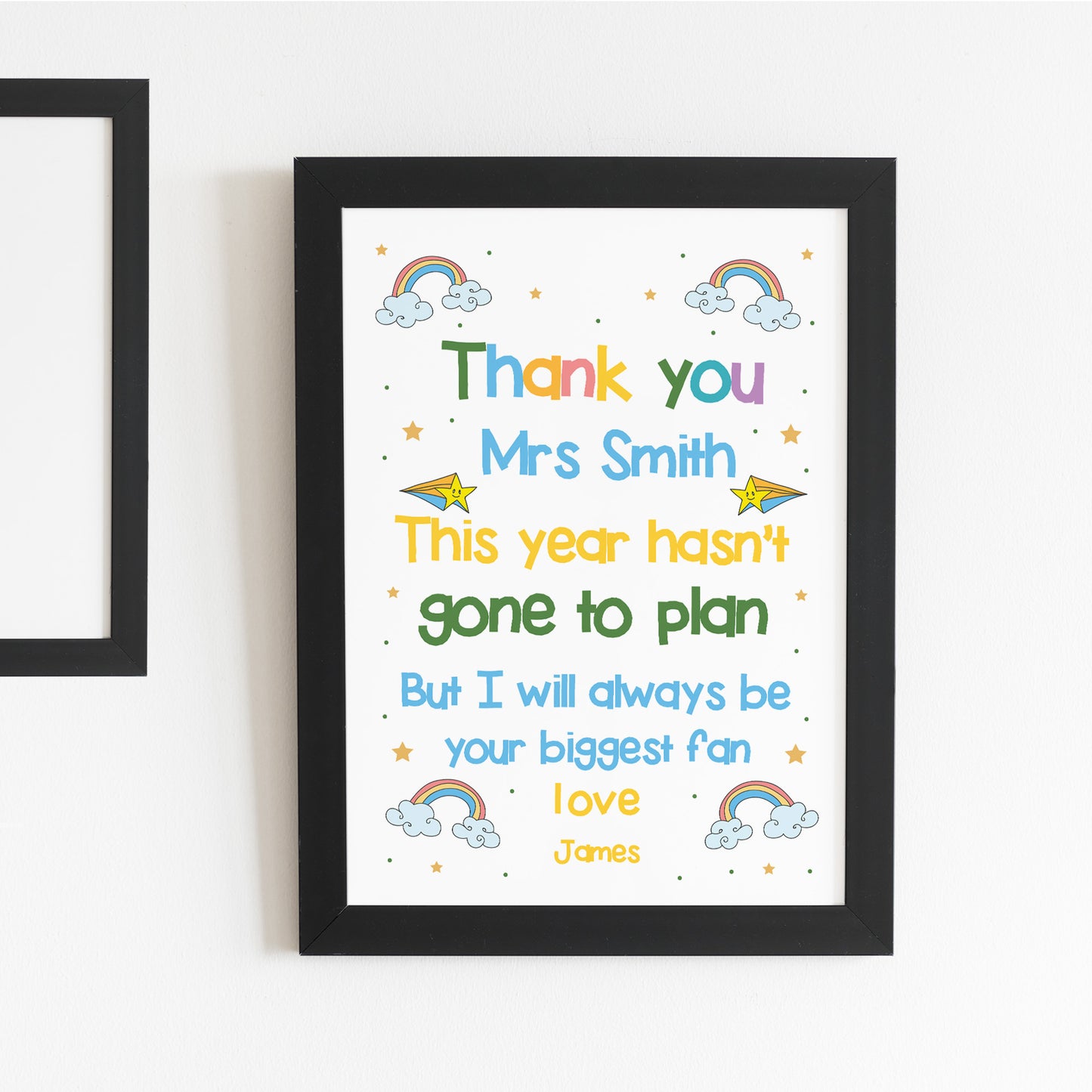 Personalised Framed Print Thank You Gift For Teacher Teaching