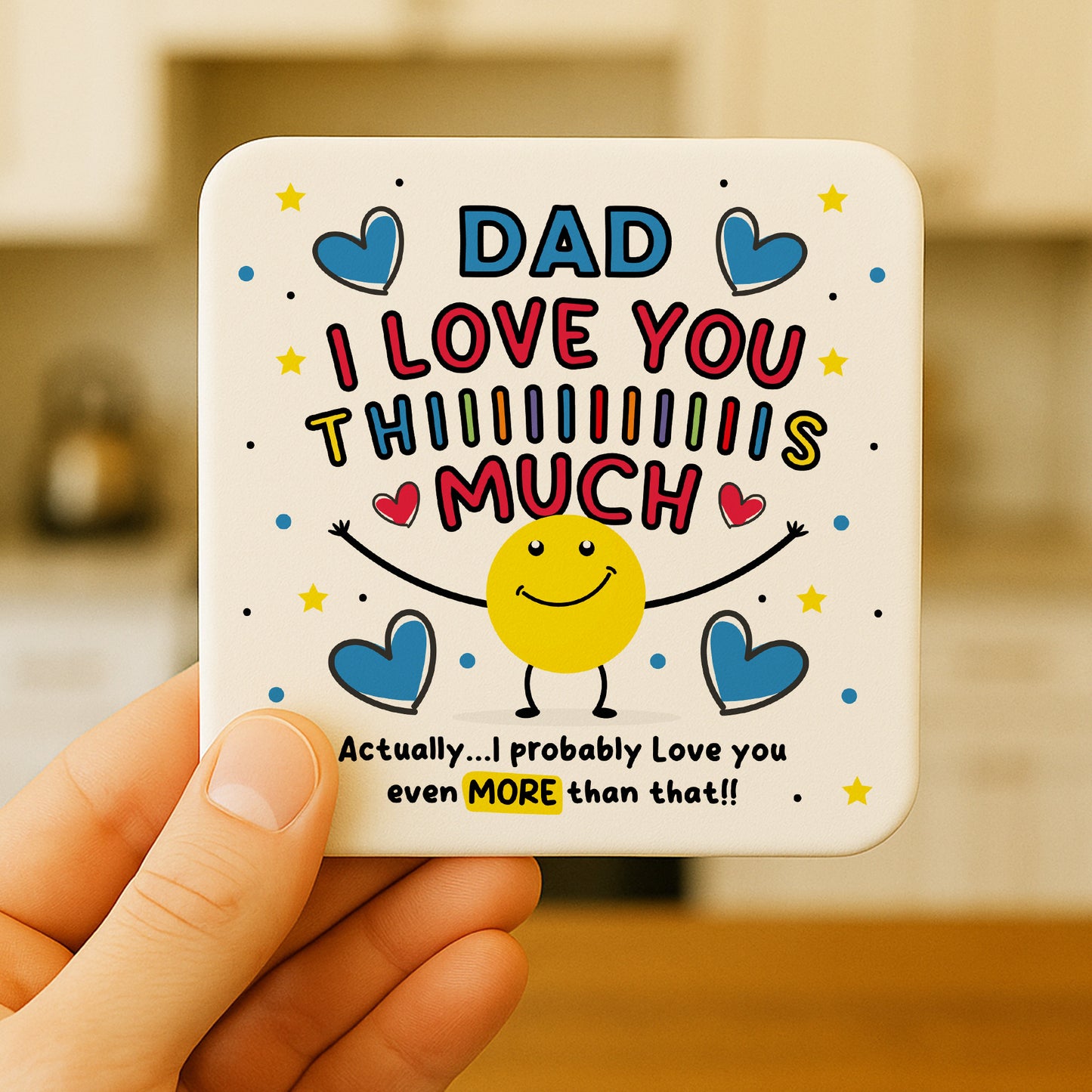 Dad Coaster I Love You This Much Dad Gift For Birthday Christmas